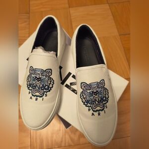 Kenzo K-Skate Tiger Slip Ons White 42 US 10 canvas tiger embroidery